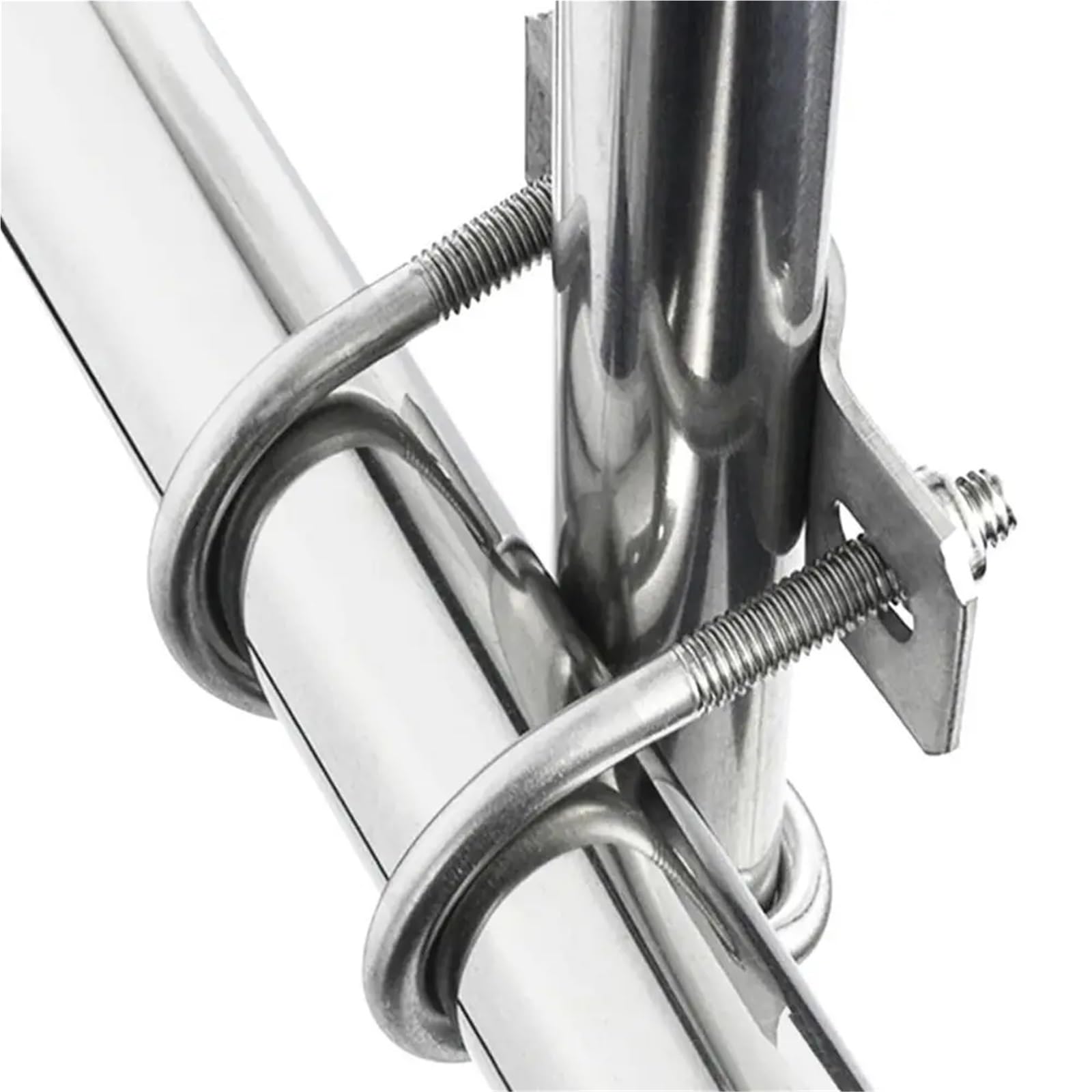 Morsetto a croce con bullone a U da 5 pezzi - Morsetto for tubo in acciaio zincato resistente for ponteggi e collegamenti di tubi flessibili (dimensioni M8)(M8x20x20mm)