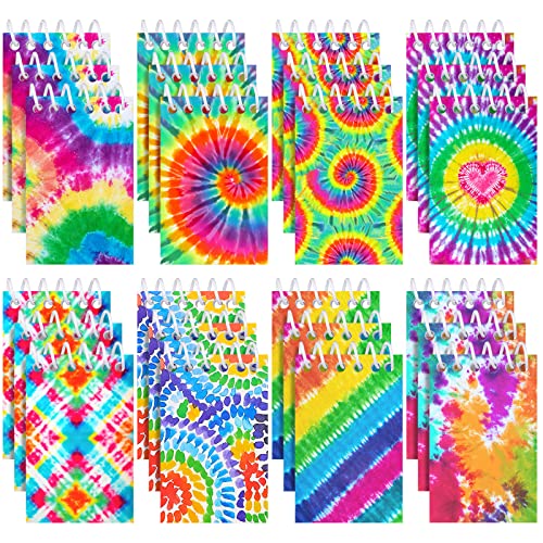 Mini blocs-notes colorés tie-dye à spirale pour glisser dans les poches des enfants