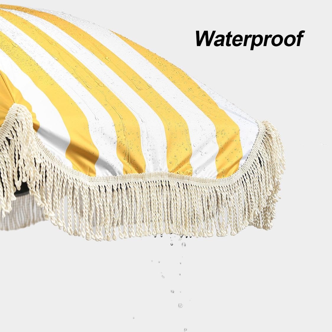Parasol ogrodowy w stylu boho o średnicy 200 cm z frędzlami