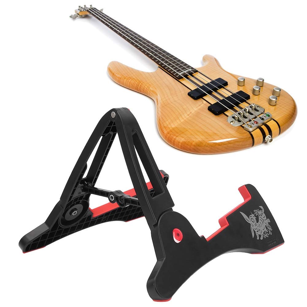 Drfeify Faltbarer Gitarrenständer, A-Rahmen Halter and Spare Parts. für alle Gitarrengrößen Bässe Saiteninstrument Universal Compact, Hasenform, Spielzubehör