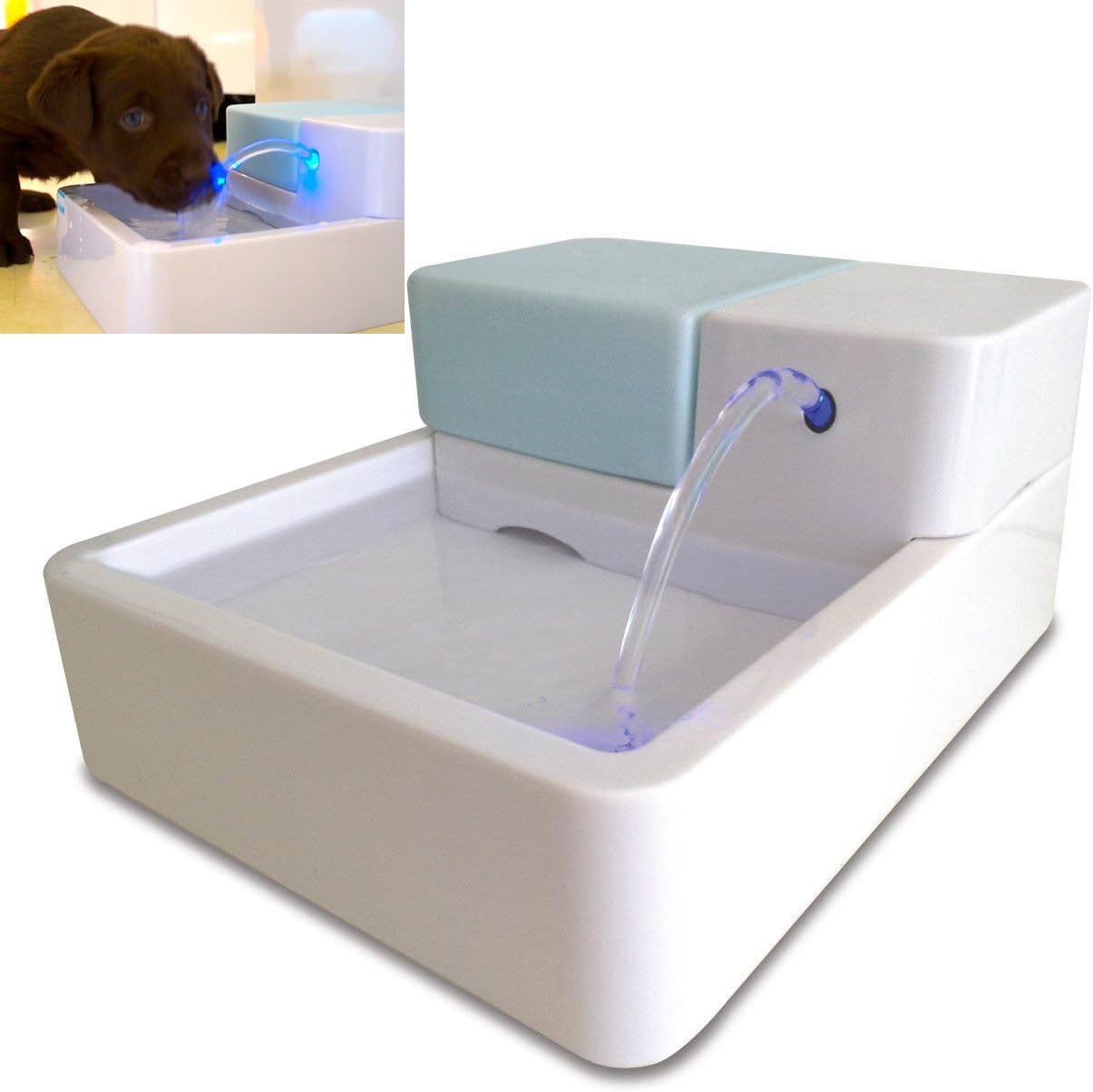 LED Automatic Pet Water Drinking Fountain Electric Waterfall Bowl Dogs Cats Drinker Dish Filter (Model 1)
