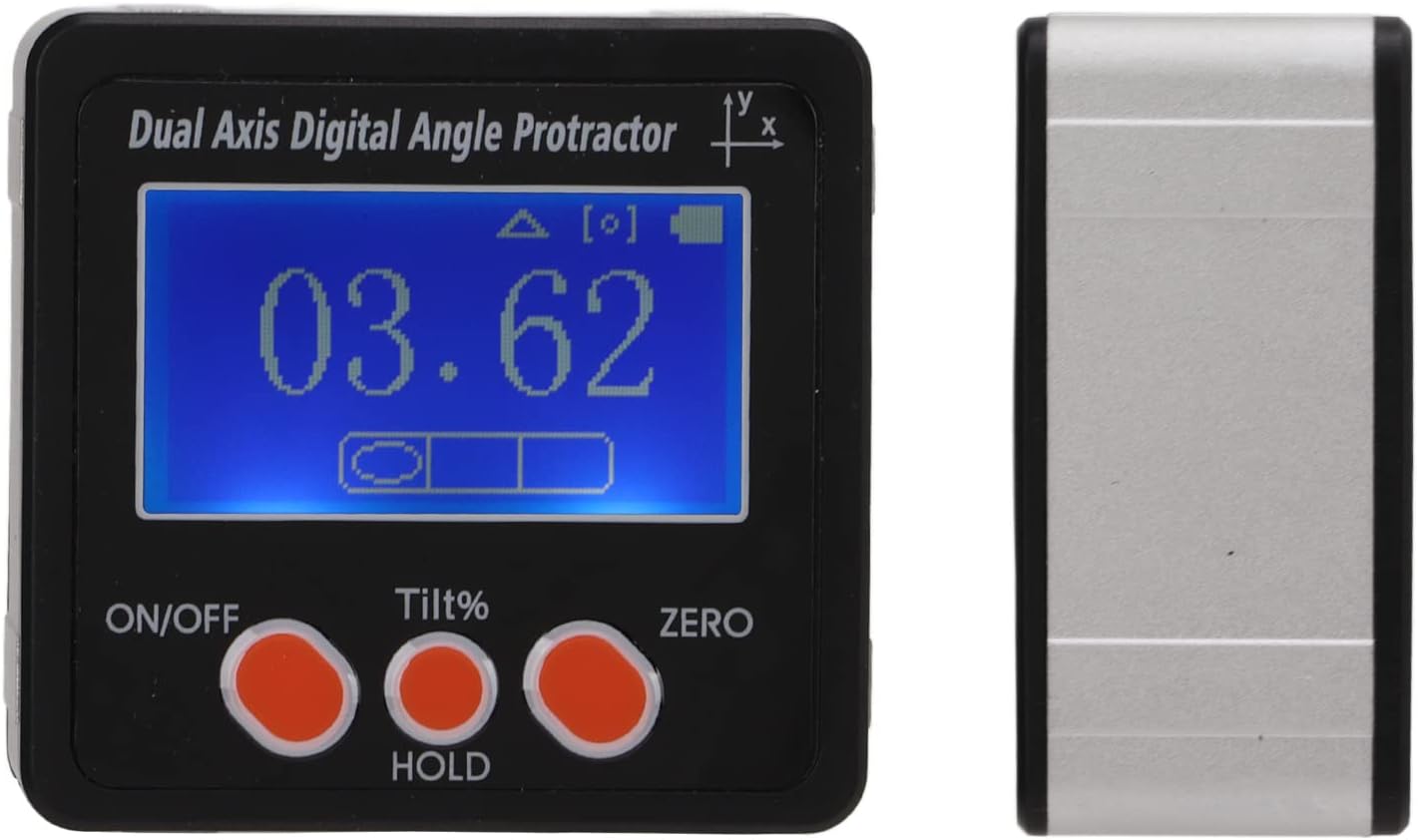 Digital Angle, Dual Axes Digital Angle Protractor with Backlight and Magnetic Base -, Durable Aluminum Alloy, Ideal for Carpentry and Building