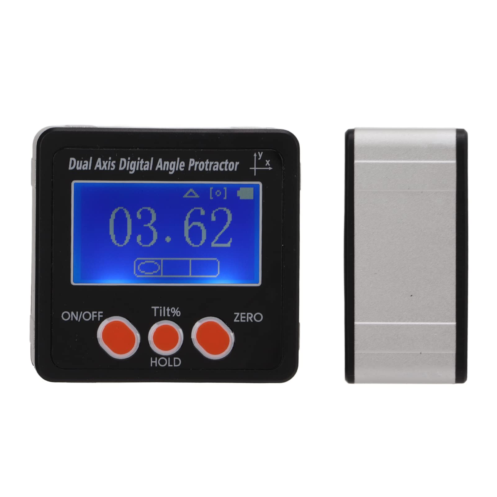 Chrees Inclinómetro de ángulo de nivel magnético con pantalla LCD, base magnética fuerte para maquinaria, telecomunicaciones