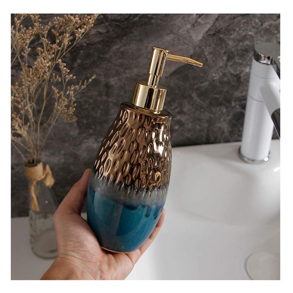 Dispenser per Doccia, flacone in Ceramica per Sapone Liquido, sfumatura Blu nordica, Gel Doccia, Dispenser di lozione di Grande capacità da 500 ml