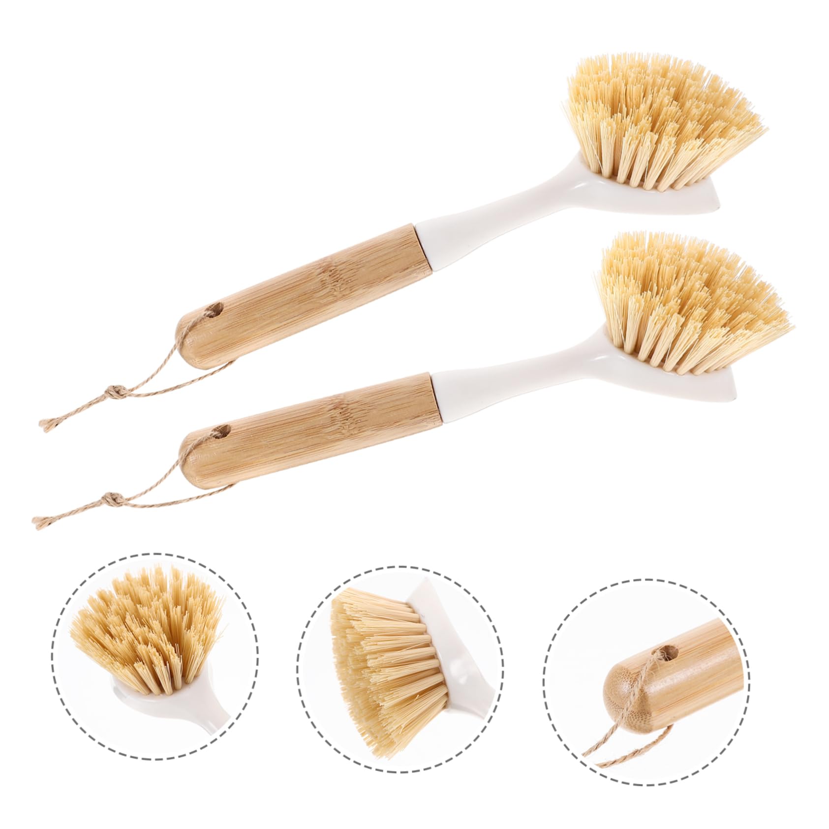 Beavorty 5 Juegos Familiar Cepillo para Platos Lavavajillas Múltiple Pastillas para Lavar Platos Tabletas Cepillo De Plato De Plástico Cepillo De Plástico para Platos De Madera 2 Piezas * 5