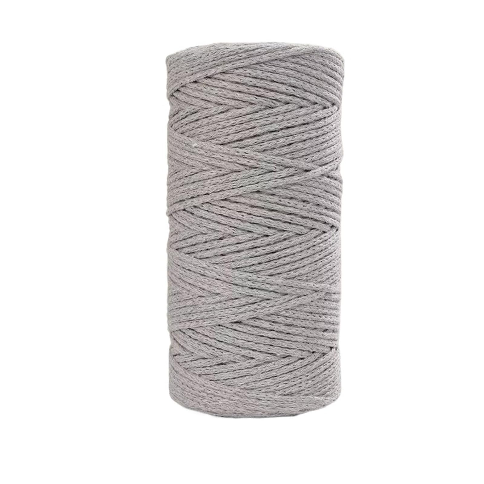 Fil à tricoter en coton moyennement grossier gris clair 150g