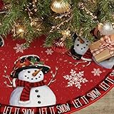 Einzigartiges Design: Unser Weihnachtsbaumrock ist mit Schneemann-Muster bedruckt, die nicht nur perfekt zum Weihnachtsbaum passen, sondern auch bei verschiedenen Weihnachtsthemenpartys ein echter Hingucker sind