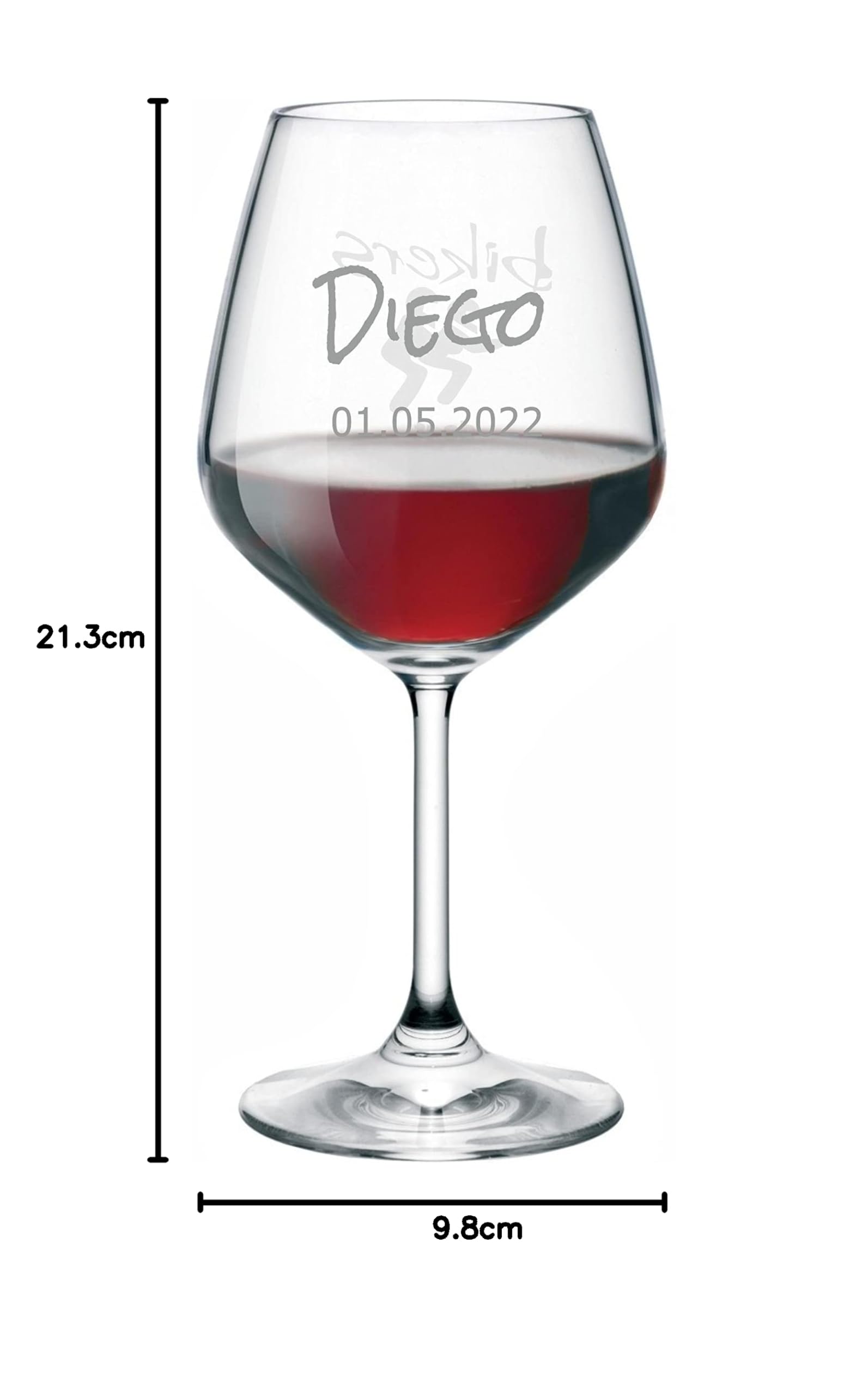 Verre à vin Biker personnalisé, Gobelet de moto à vin rouge gravé, Personnalisable avec noms, initiales et différents personnages Idée cadeau (4 pièces)