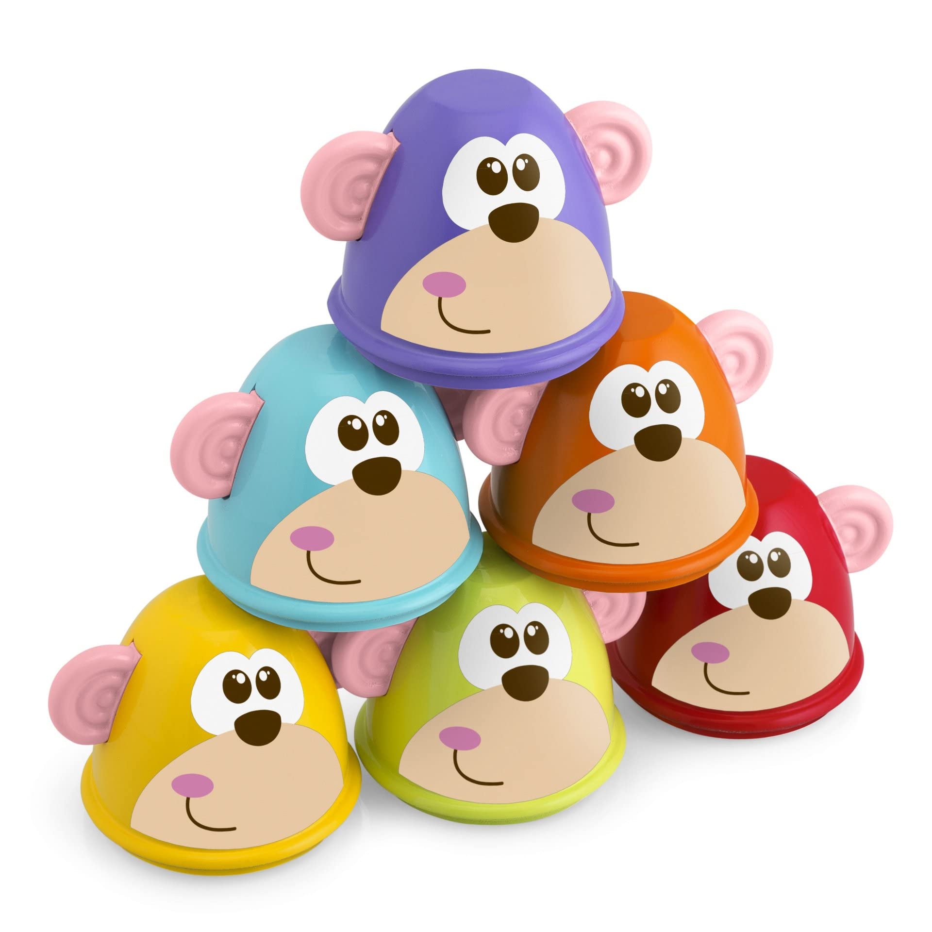 Chicco Monkey Strike Kids Bowling Set - Kegelspiel für Kinder mit 6 trennbaren Pins, stapelbar in 12 Teile, inklusive Kunststoffball - Kegelspielzeug, Geschenke für Kinder von 18 Monaten bis 8 Jahren