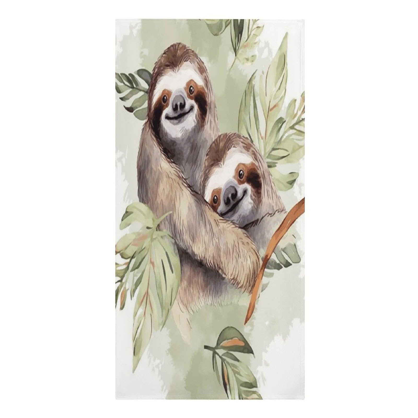 VstaDank Watercolor Sloth Beach Towels 30"x61" Microfiber Super Absorbent Large Bath Towels Cozy Soft Swim Travel Towel Quick Dry Thin Pool Towel Beach Accessories for Outdoor Adult