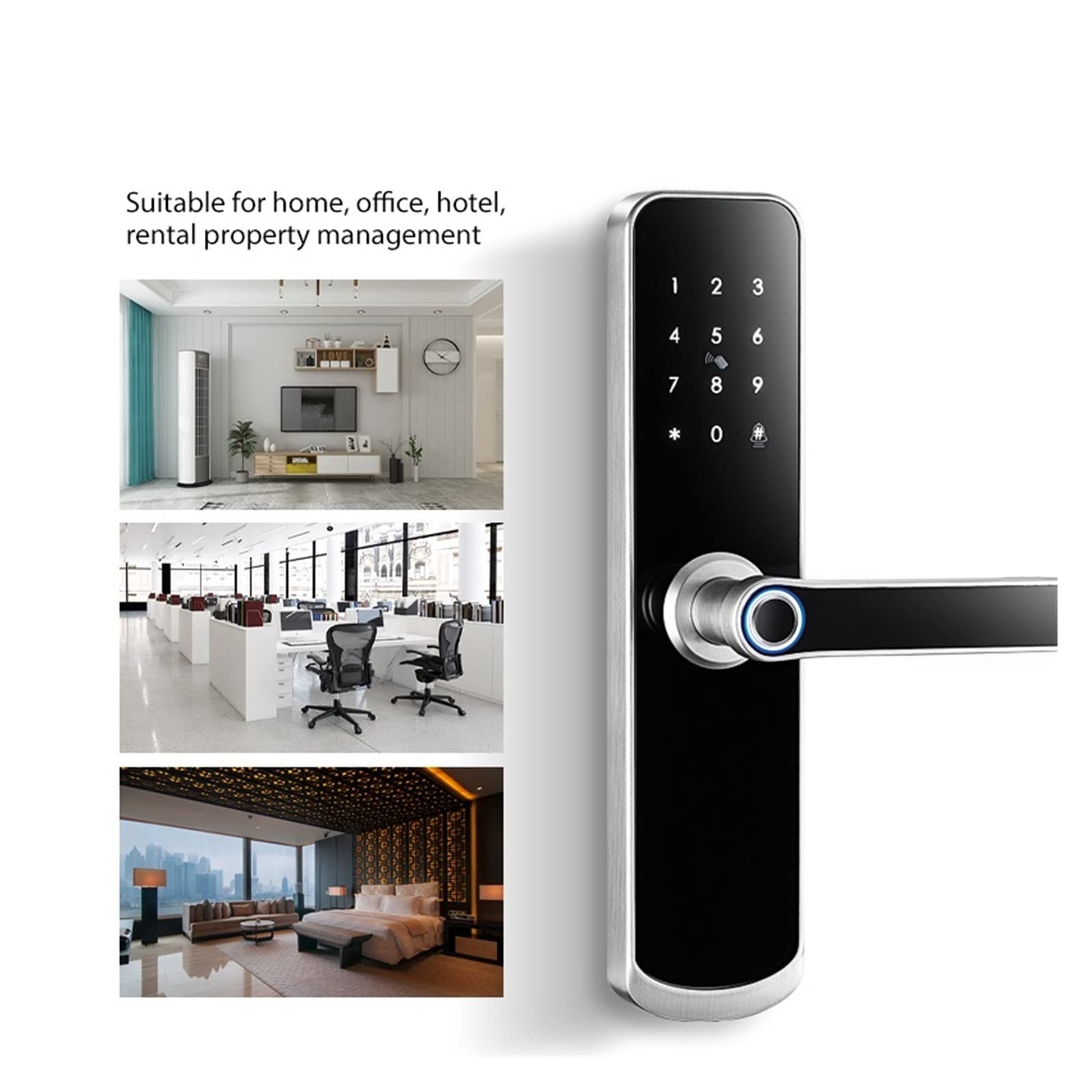 Blocco Bluetooth TT App Codice Carta Chiave Touch Screen Sicurezza Serratura Elettronica Digitale Visione(60)