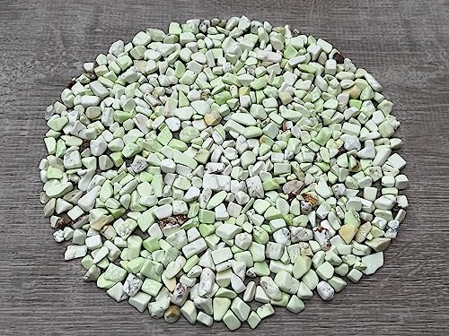 Image of GAF TREASURES 2 oz Lot Natural Semi Tumbled Lemon Chrysoprase Gemstone Chips, Lemon Chrysoprase Crushed Mini Crystals, Undrilled Crystal Chips (Lemon Chrysoprase)