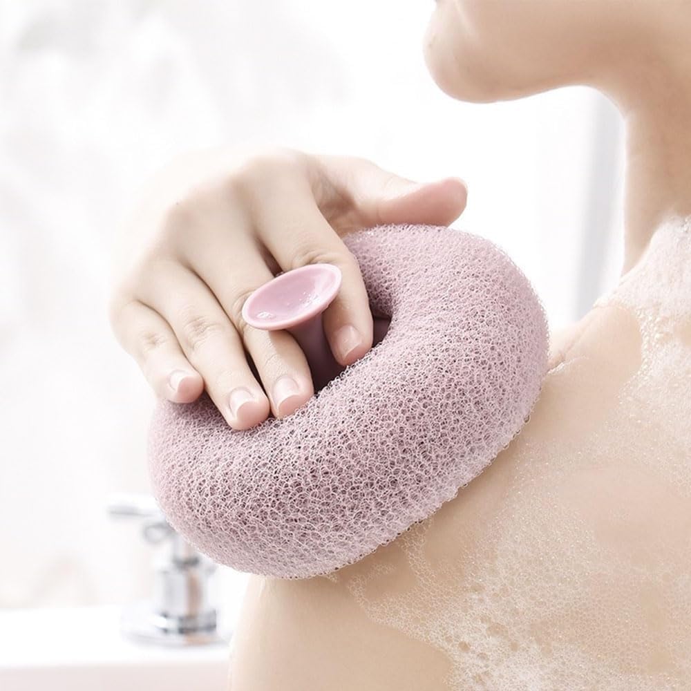 HELIMIX New Upgrade 2-in-1 Sunflower Bath Ball, Exfoliating Bath Sponge Cleaning Brush with Suction Cup Super Soft Sponge Scrubber Multicolor (1pcs)-image-19