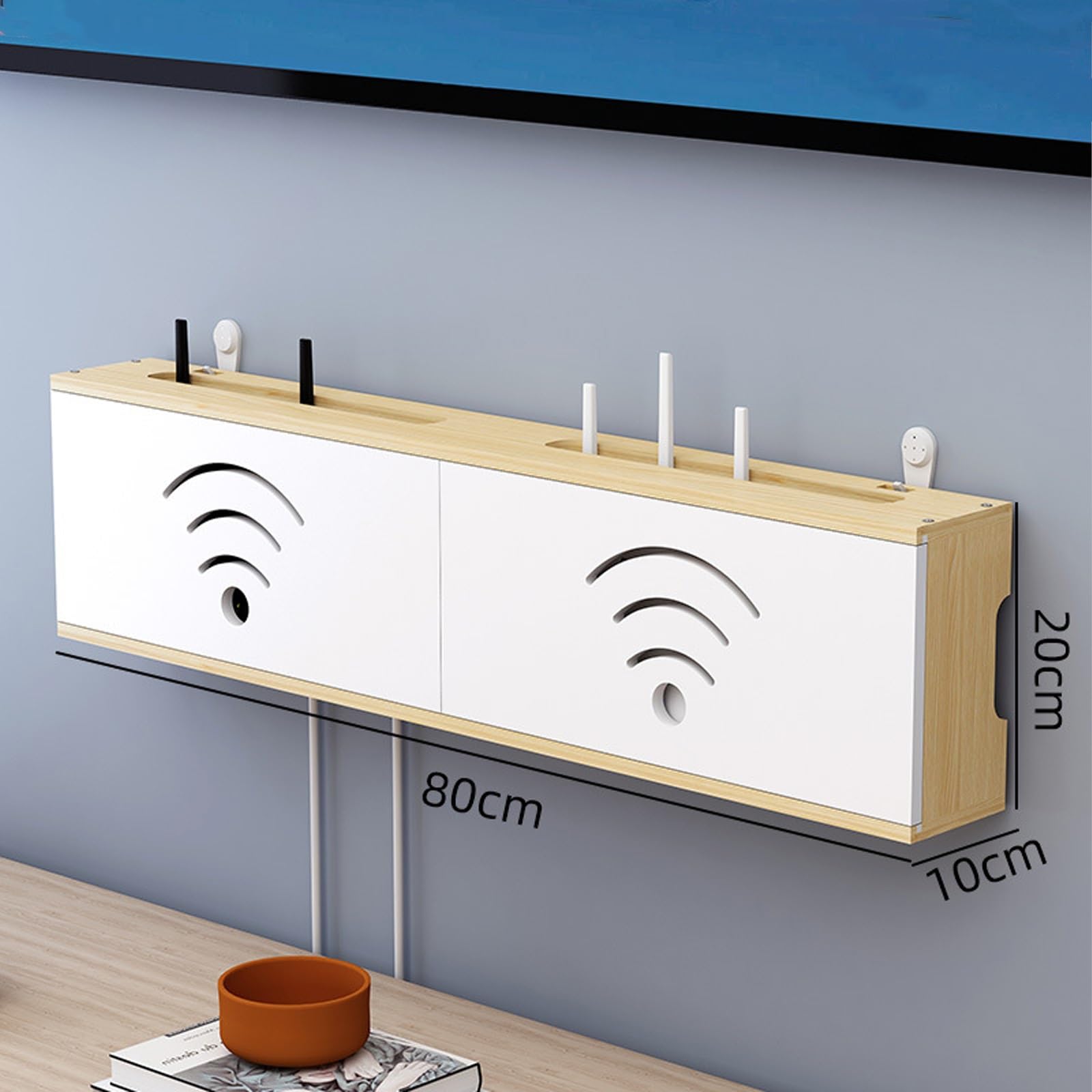 WiFi-Box-Versteck, Wandmontiertes Router-Regal, Holz WiFi Router