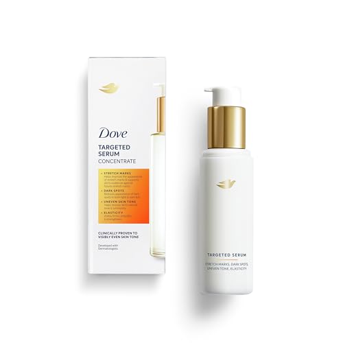 Dove Targeted Serum Multipurpose for Stretch Marks, Dark Spots, Uneven Skin Tone and Elasticity,with Tone Balance Complex, Niacinamide, Collagen Peptides and Natural Moisturizing Factors, 3.2 oz