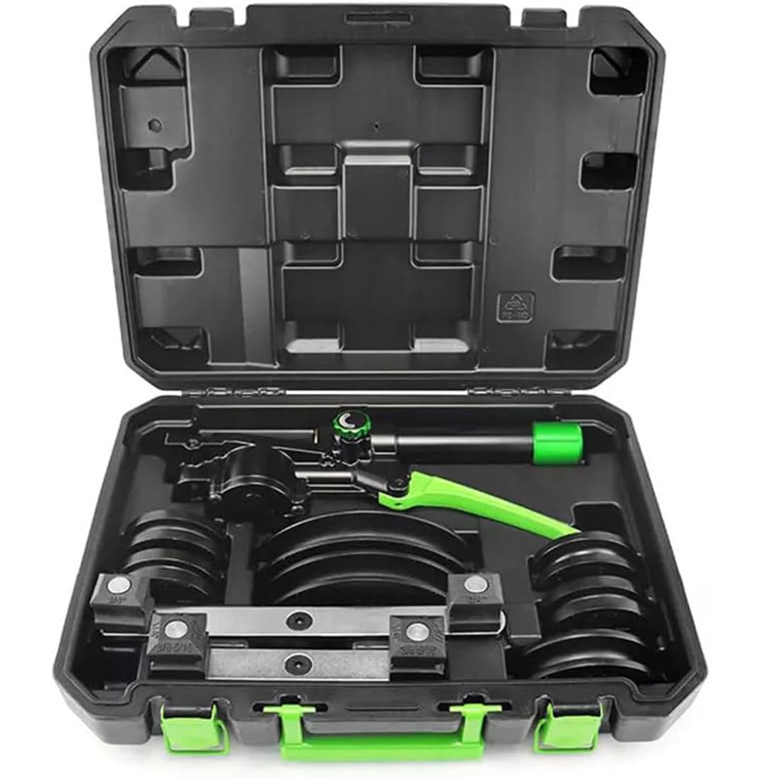 Kit de doblador de tubos hidráulicos, juego de herramientas dobladoras de tubos de cobre y aluminio de 0.25 a 0.86 pulgadas para curvas de 90° con 7 troqueles, ideal para reparaciones de HVAC y