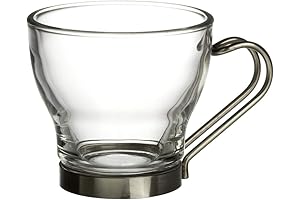 Bormioli Rocco Verdi Espresso Cup With Stainless Steel Handle, Set of 4,...
