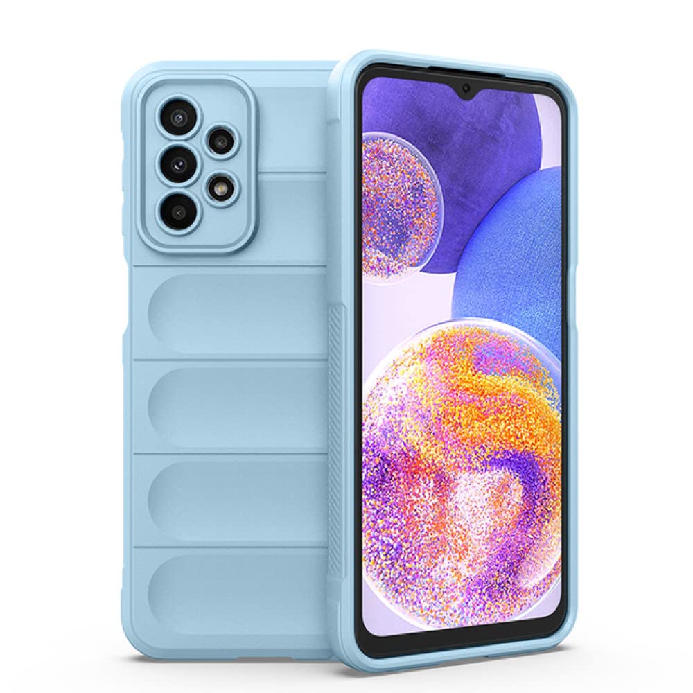 Coque Samsung A73 5G en silicone liquide bleu clair - 8