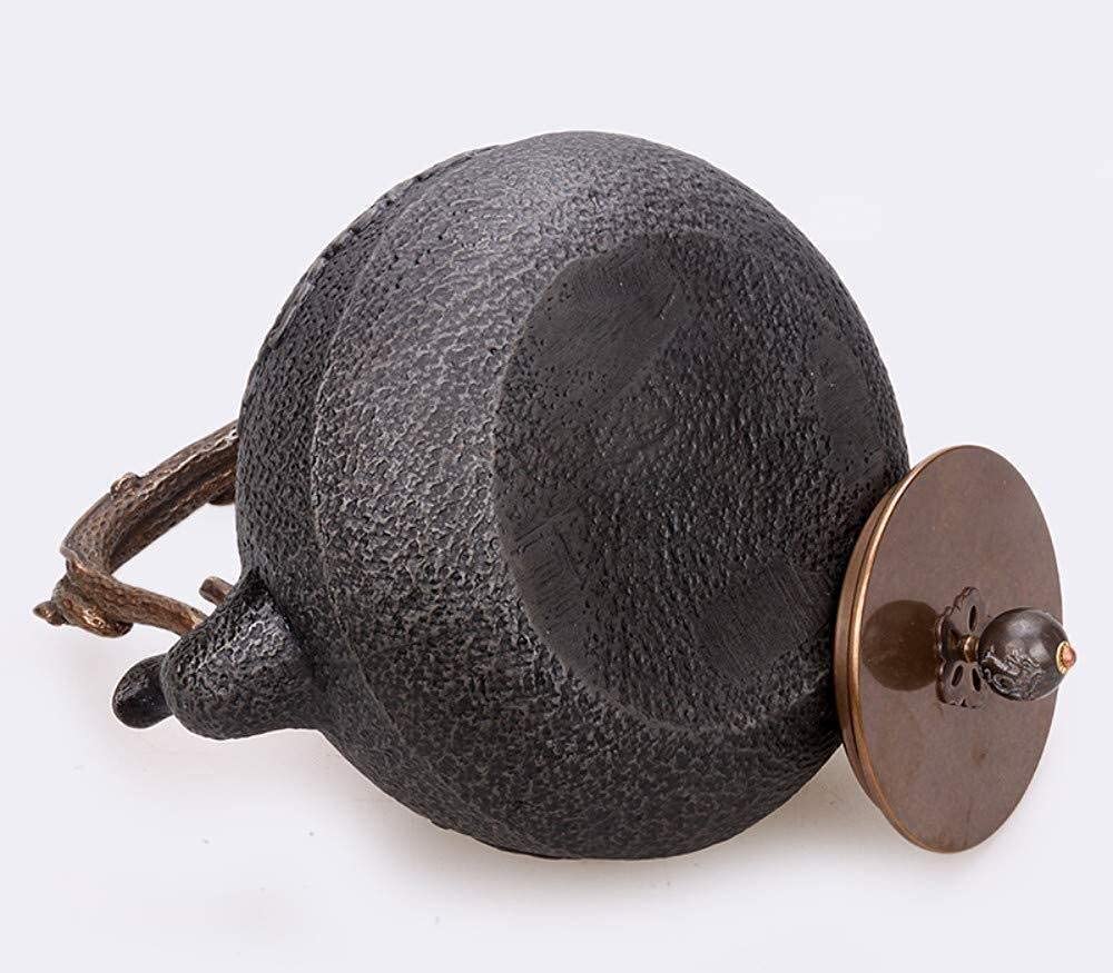 Habrur Theiere Fonte Théière Japonaise 1350 ML Théière Pots À Thé en Fonte d'origine Fer Non Enduit Artisanat Fer Pot Cuivre Couverture Fer Pot Théière en Fonte Theiere Japonaise