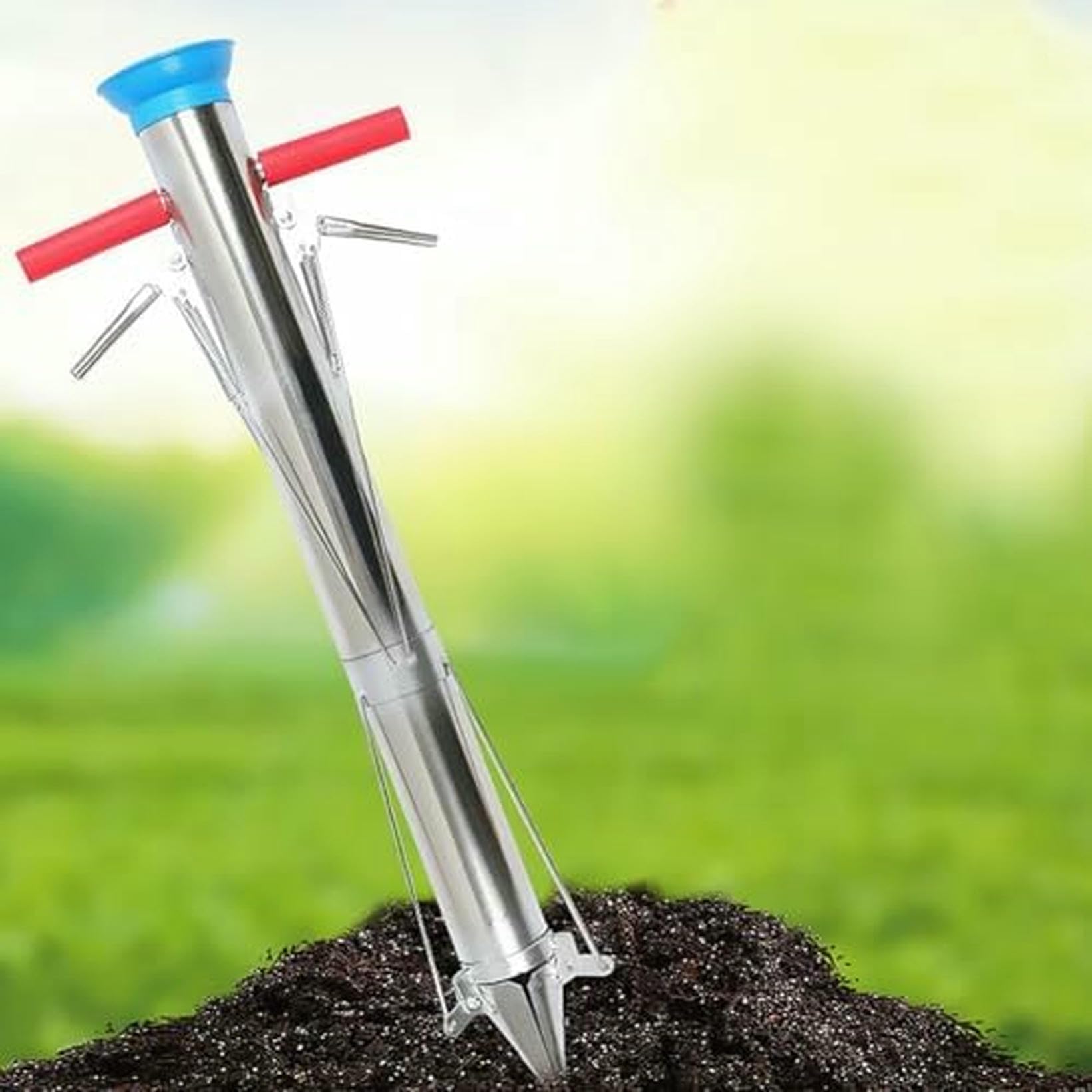 Lampen-Pflanzer-Werkzeug, Langgang Aus Edelstahl Gemüse-Sämlingsanbieter, Multifunktionales Pflanzwerkzeug Für Garten, Hof, Gewächshaus