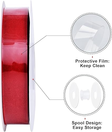 Miniatura 33 de Ribest Cinta de terciopelo verde musgo de 1 1/2 pulgadas, 10 yardas, cinta de Navidad para envolver regalos, corona, árbol de Navidad, decoración