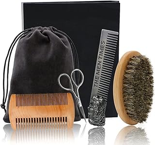 Conjunto de escova de barba profissional pente escova cuidados juba escova oval estilo cabelo pente de aço inoxidável tesoura barba pente pente Conjunto de escova de barba,Pente de barba,Pente de barba profissional,Escova Oval Juba,Tesoura de barba Black & Brown