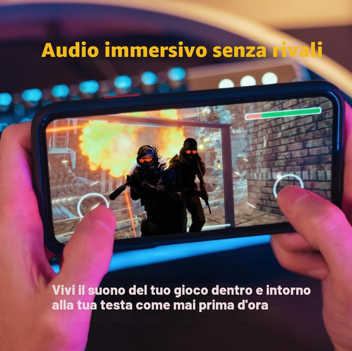 KZ ZS10 Pro 2 USB C Cuffie da gioco in-ear Cuffie ibride 4BA+1DD Driver con doppio microfono, bassi profondi Auricolari cablati comodi per giochi mobili - Scheda audio DSP integrata con 4 modalità EQ