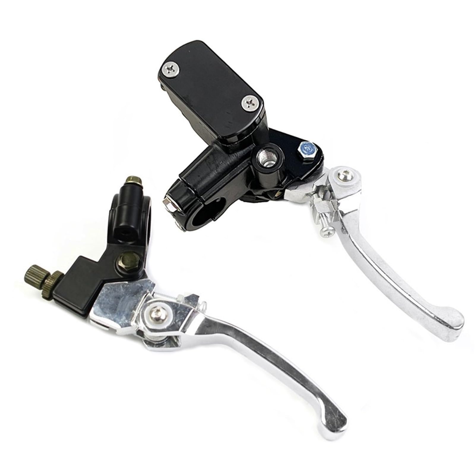 TINGYUS Motorbike Brake Lever 22mm Folding Handlebar Pit Dirt Bikes Clutch Brake Lever for 50cc - 200cc ATV Bike Motocross(Silver AB)