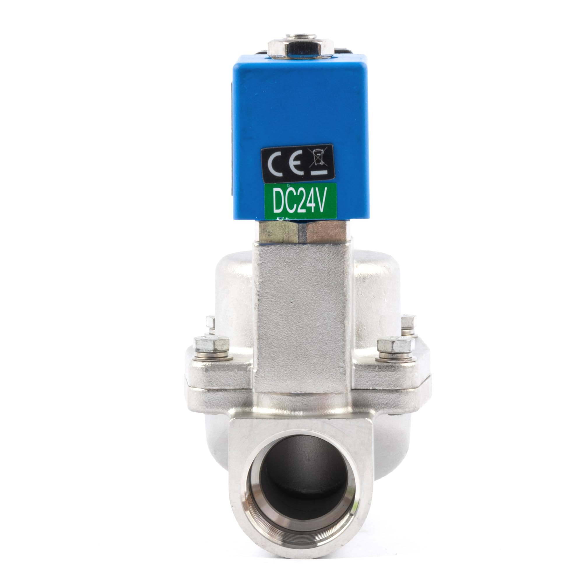 U.S. Solid Válvula solenoide de alta presión, 1 pulgada, 100 bar, acero inoxidable, 24 V CC, alta presión, alta temperatura, electroválvula eléctrica, -60-120 °C
