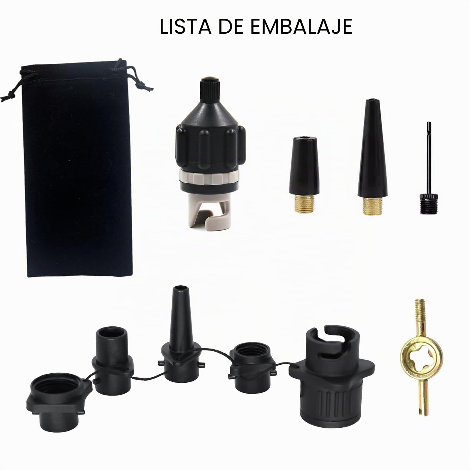 Adaptador Inflador Paddle Surf 8 Piezas Set Compresor Accesorios Hinchable