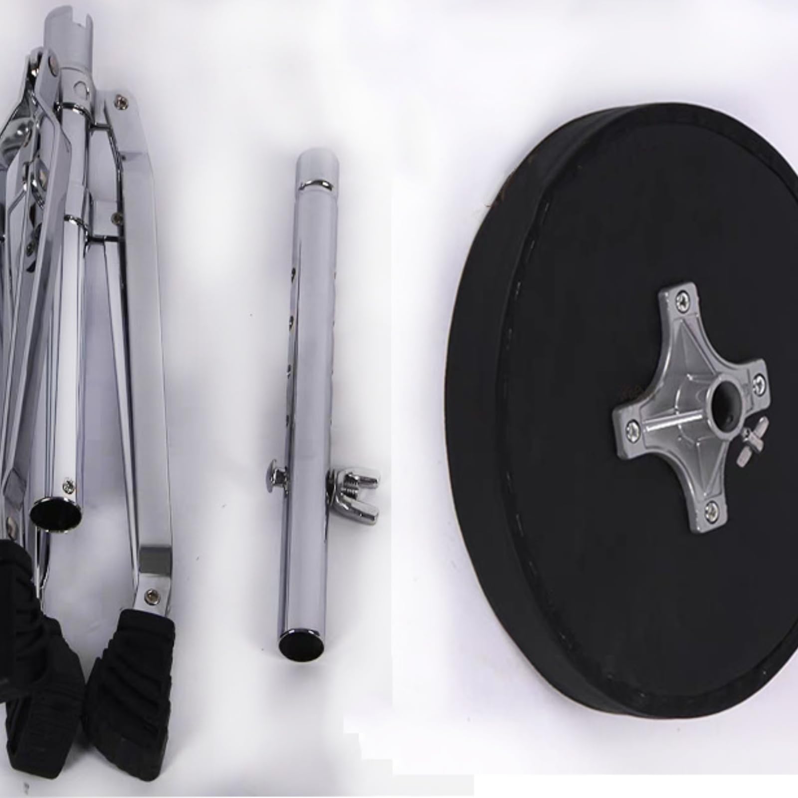 kowaku Asiento de Batería Ajustable Taburete Trípode Silla Plegable Banco Acolchado con Regulable y Base Antideslizante Adecuado para Escenario Escuela de Música