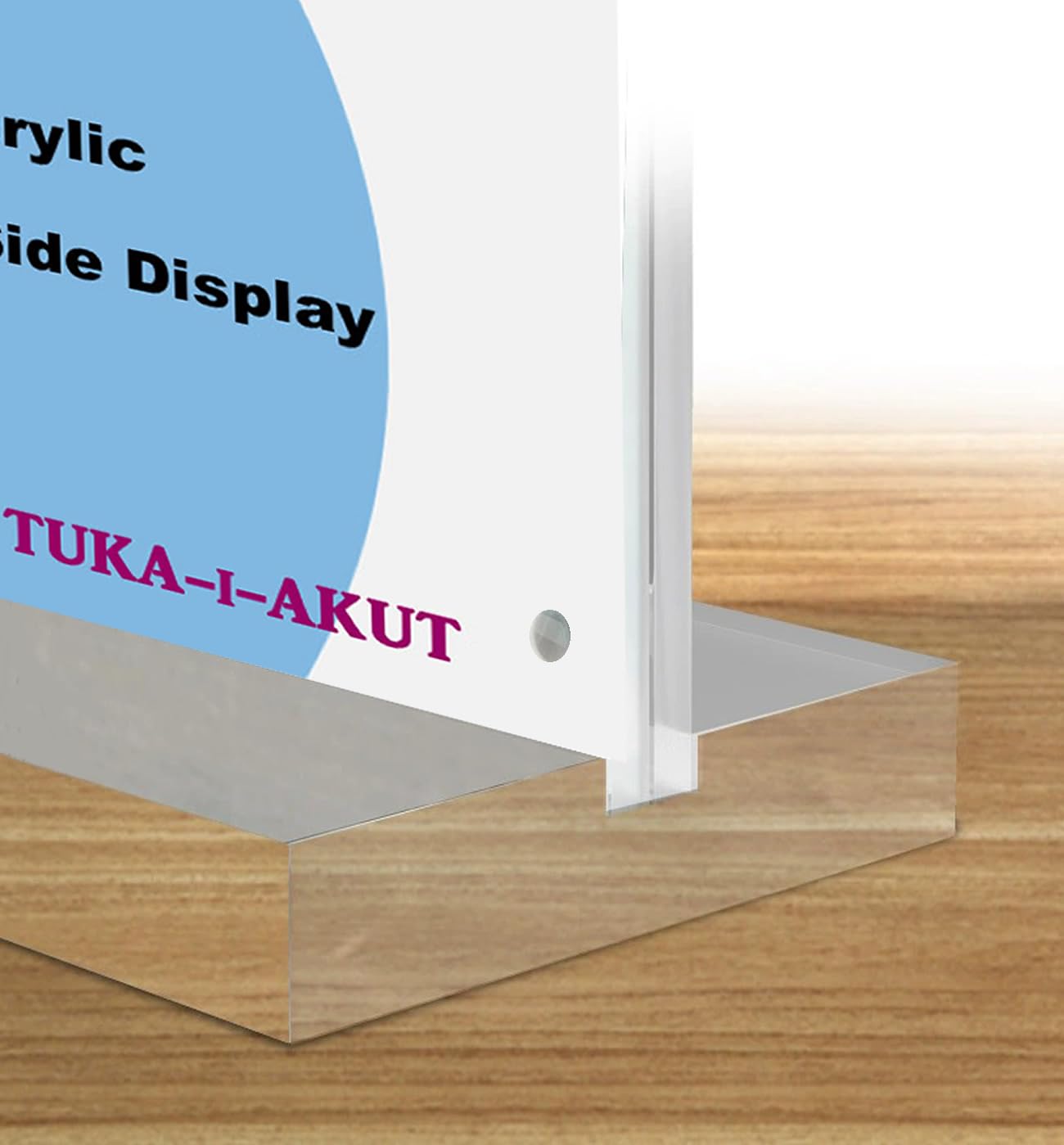 TUKA-i-AKUT 20X A5 Vertical Soporte en T de Mesa Acrílico con Cierre Magnético, Porta Carteles Doble Cara, Expositor Sobremesa para Exhibición Folletos Publicitario Menús, TKD8241-A5-H-20x