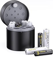 Vista 1 de imuto Baterías recargables AA y AAA con cargador, paquete de 6 baterías AA de 3600 mWh y paquete de 4 baterías AAA de iones de litio de 1300 mWh