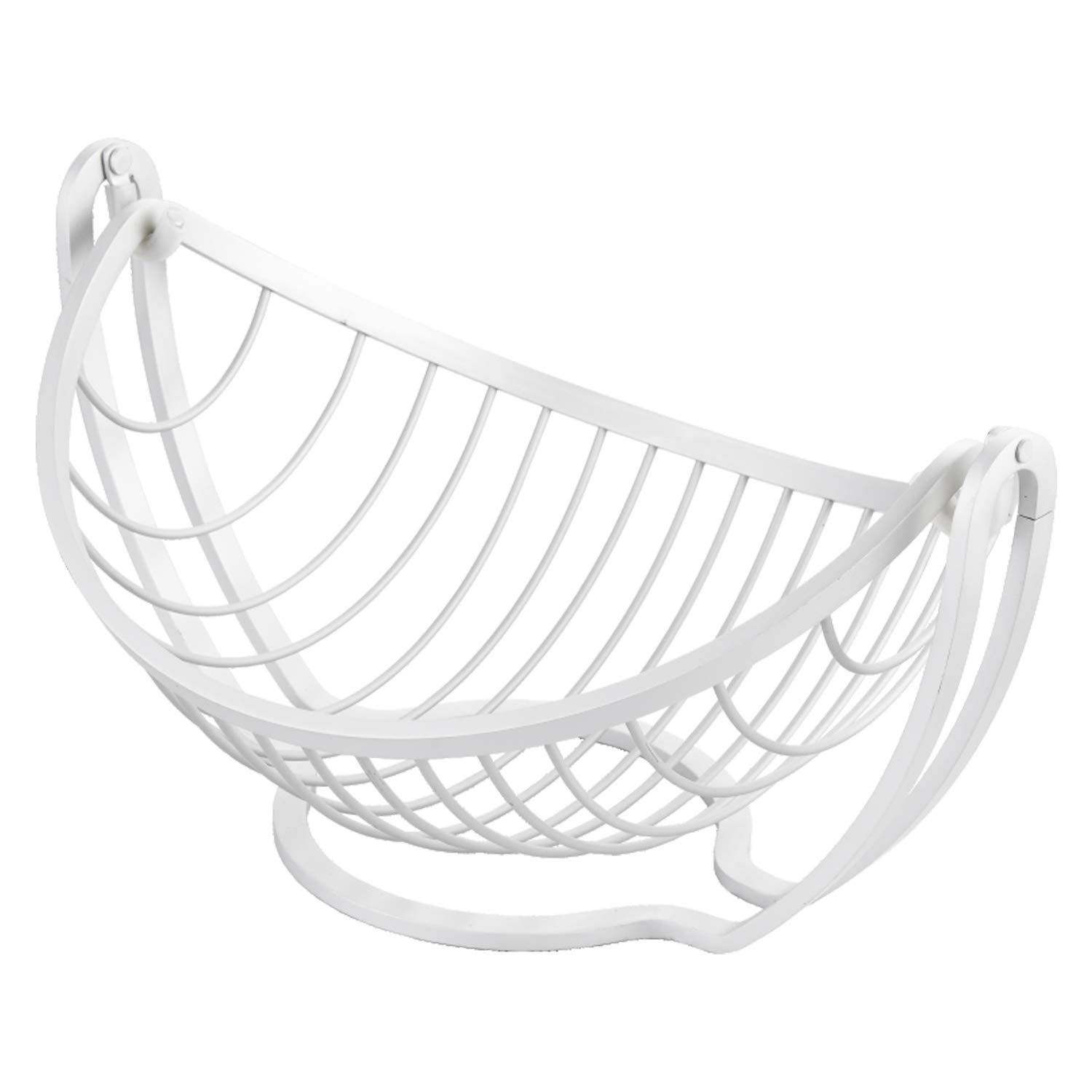 DRW Corbeille à fruits en aluminium blanc 32 x 25 x 17 cm