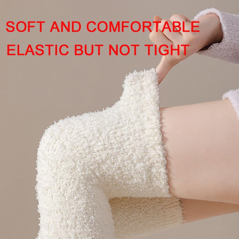 VASANA 1 Pair Fuzzy Womens Thigh Socks Over Knee Soft Long Thigh High Warm stockings Cozy Plush Socks3