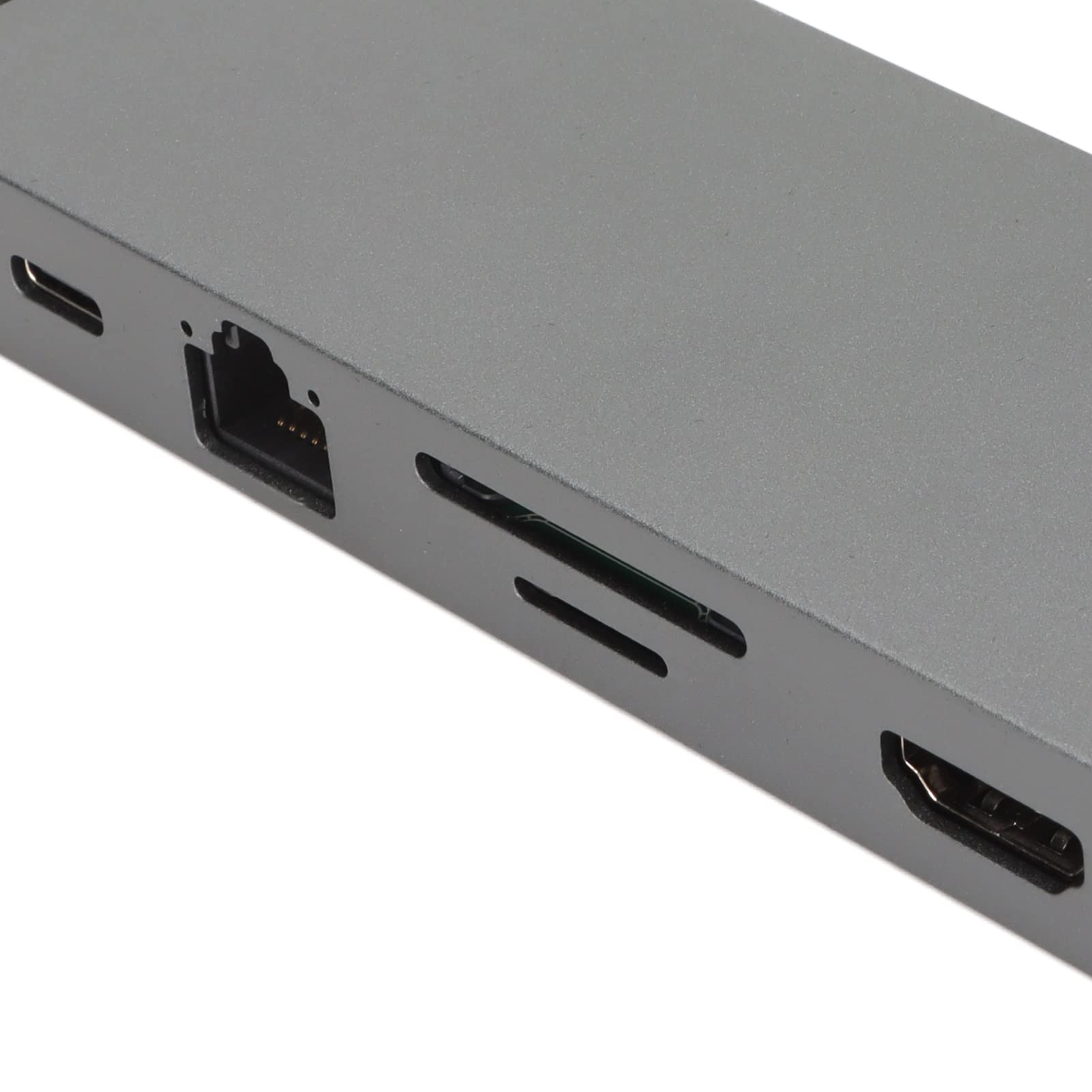 KUIDAMOS Kompaktowy Aluminiowy Rozdzielacz USB C 11 w 1 z 4K HD VGA Gigabit RJ45 do Laptopów Szary