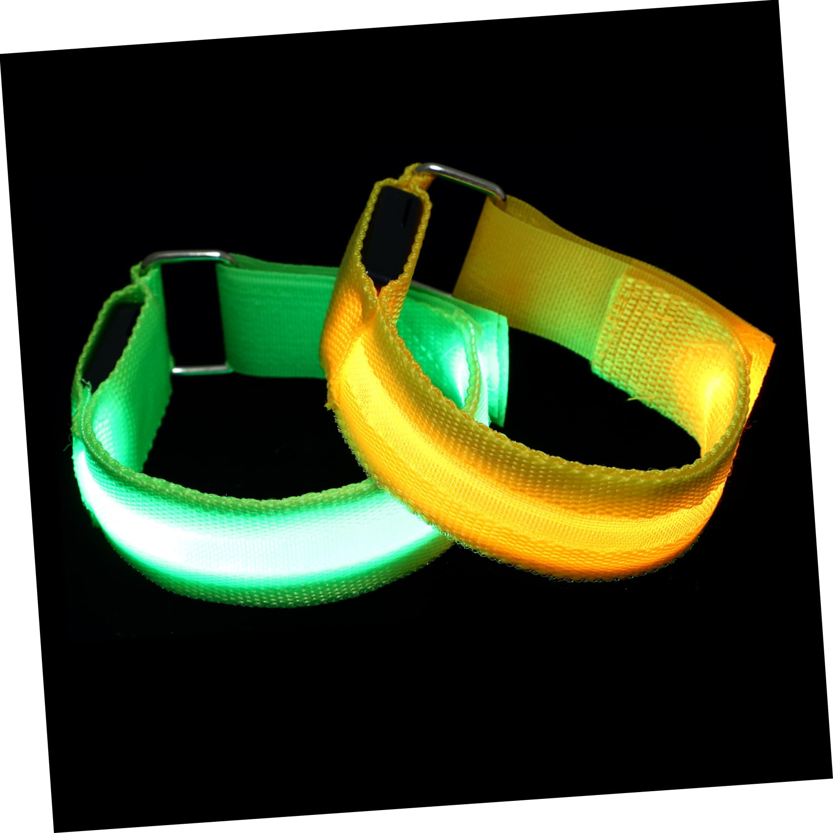 Hemoton 2Pcs Rechargeable LED Reflective Sports Bracelet Adjustable Safety Wrist Band for Night Running Lightweight Armband for Jogging Cycling and Outdoor Activities