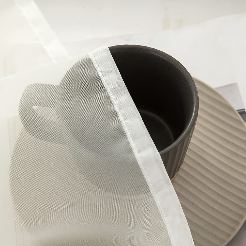 MIULEE Tende Trasparenti Con Passanti Morbidi Finestre per Salotto Eleganti Soggiorno per Camera da Letto e Tende Cameretta Bambini 2 Pannelli 140x225cm Avario