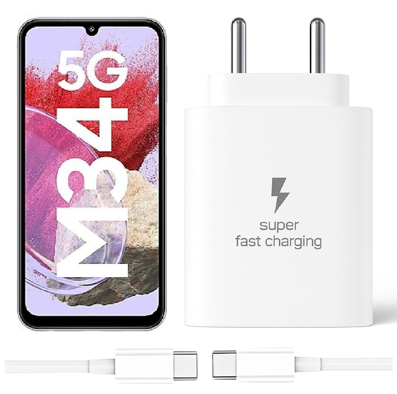 25W Type-C Charger with Cable Compatible with Samsung-Galaxy A54 5g | Super Fast Charger Adapter for S23/S24/S25/S21Fe/A14/M17/M06/M07/M05/F05/F15/F06/M36/A55/ F17/A16/M16/A56/A36/A35/A34/A26, White — Amazon image 9