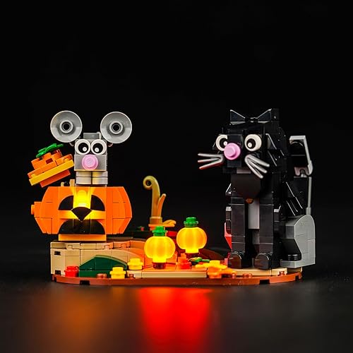 Hilighting Kit de luz LED mejorado para Lego Halloween Cat & Mouse Building Set, compatible con Lego 40570 (modelo no incluido)