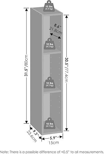 Miniatura 2 de Furinno Reed - Organizadores de armario de 3 niveles y almacenamiento, organizador de armario, estante abierto, para armario, dormitorio, sala de