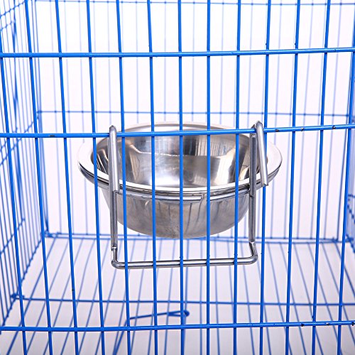 Image of QBLEEV Stainless Steel Birdcage Feeder Bowls for Hamster Cage, 150ml, 5 oz