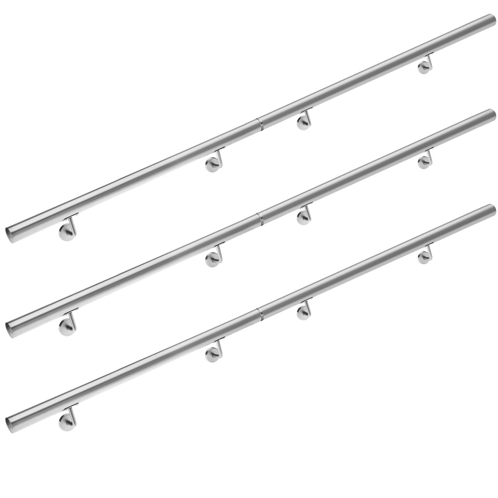 MONZANA® Main courante acier inoxydable V2A rampe d'escalier rambarde barre 600 cm support mural intérieur extérieur