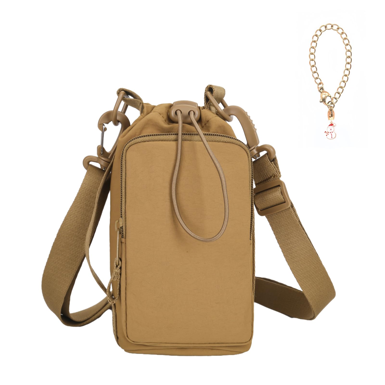 Water Bottle Holder with Phone Pocket for 40/32 oz,Water Bottle Holder/Sleeve with Adjustable Shoulder Strap and Charm.