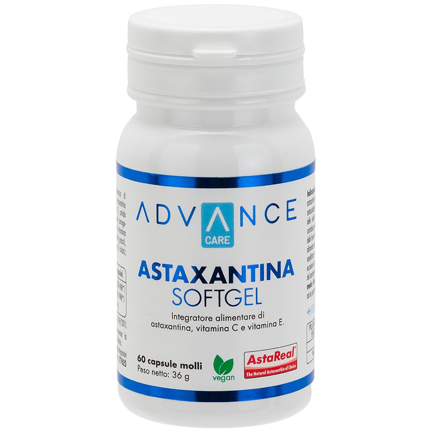 Astaxantina SoftGel - Integratore Alimentare Antiossidante per Pelle e Sistema Immunitario con Astaxantina, Vitamina C e Vitamina E - 60 Capsule Vegetali