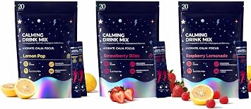 H2O Capsule Calm Magnesium Glycinate Powdered Drink Mix with Electrolytes Sugar Free, Ashwagandha, L-Theanine, B6 & GABA 60 Servings 20 Lemon, 20 Strawberry, 20 Raspberry