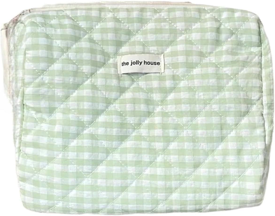 HAARMakeup Bag Large Capacity Women'S Cosmetic Bags Cases Casual Ladies Storage Bag With Zipper Travel Clutch Bag Small Handbags-Light Green