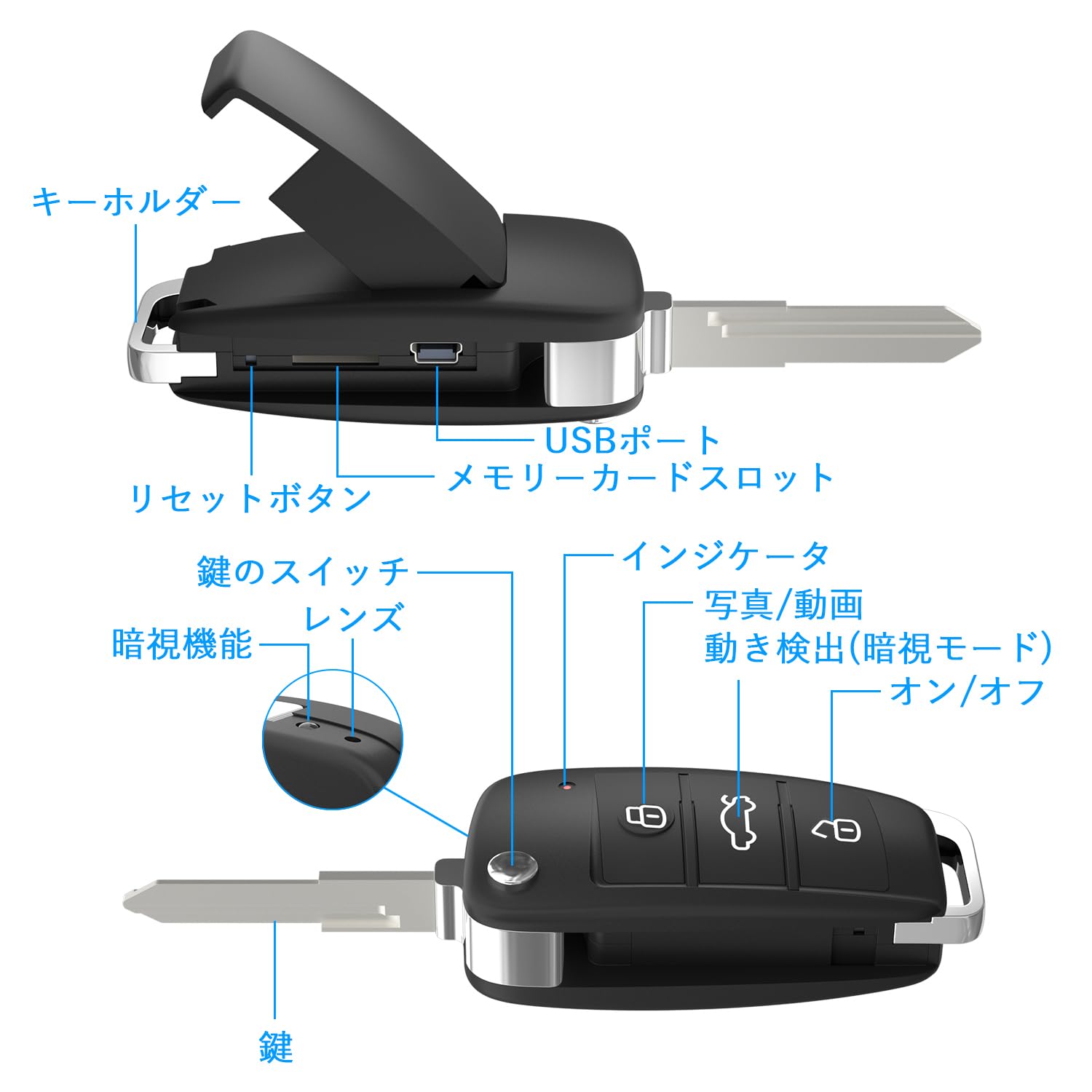 Amazon.co.jp: 隠しカメラ キーレス型カメラ 1080P HD 超小型カメラ