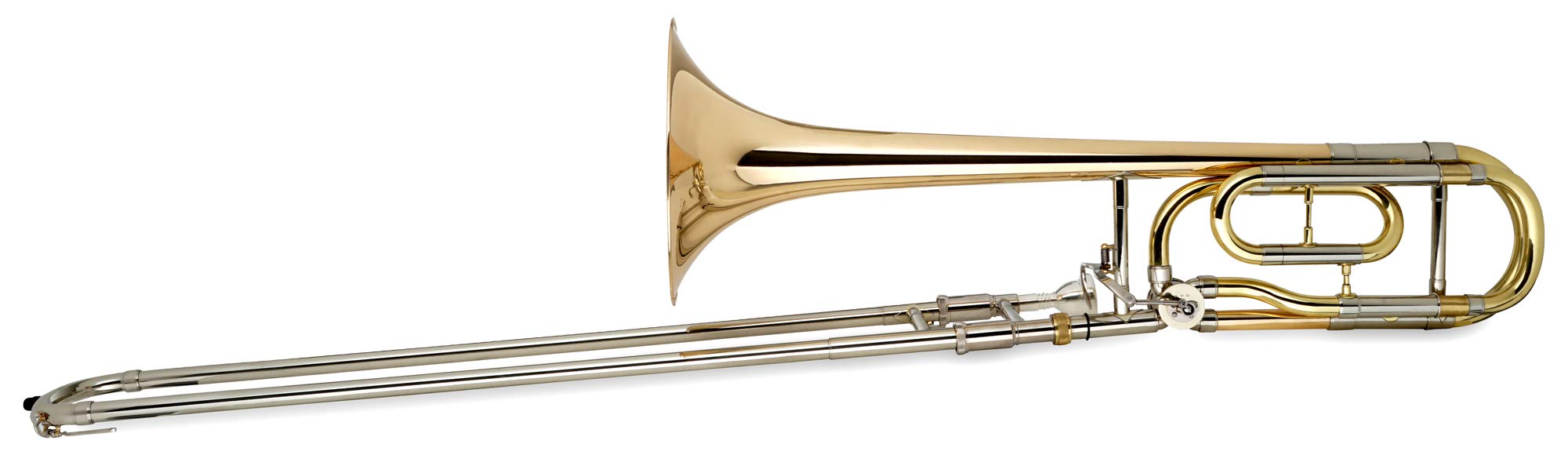 Classic Cantabile Brass QP-42 Trombone Quart - Accordage : Bb/F - Pavillon en laiton doré - Coulisse intérieure en maillechort - Pavillon : 215 mm - Perçage : 13,89 mm - Inclus embouchure et étui