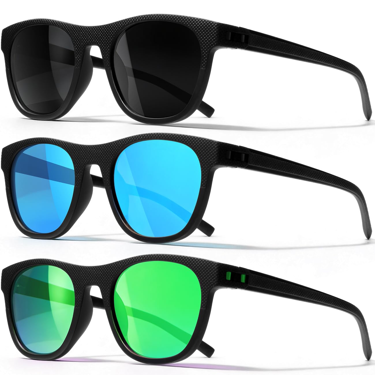 3 Pack Polarized Sunglasses for Men Women, Lightweight UV Protection Sports Sun Glasses for Driving Fishing Golf